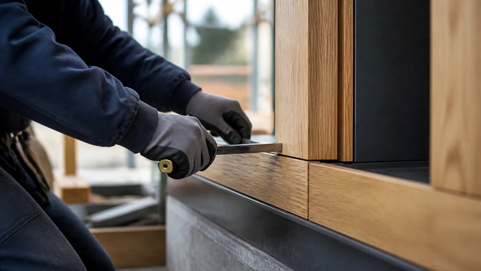 Craftsperson completing a precise finish detail
